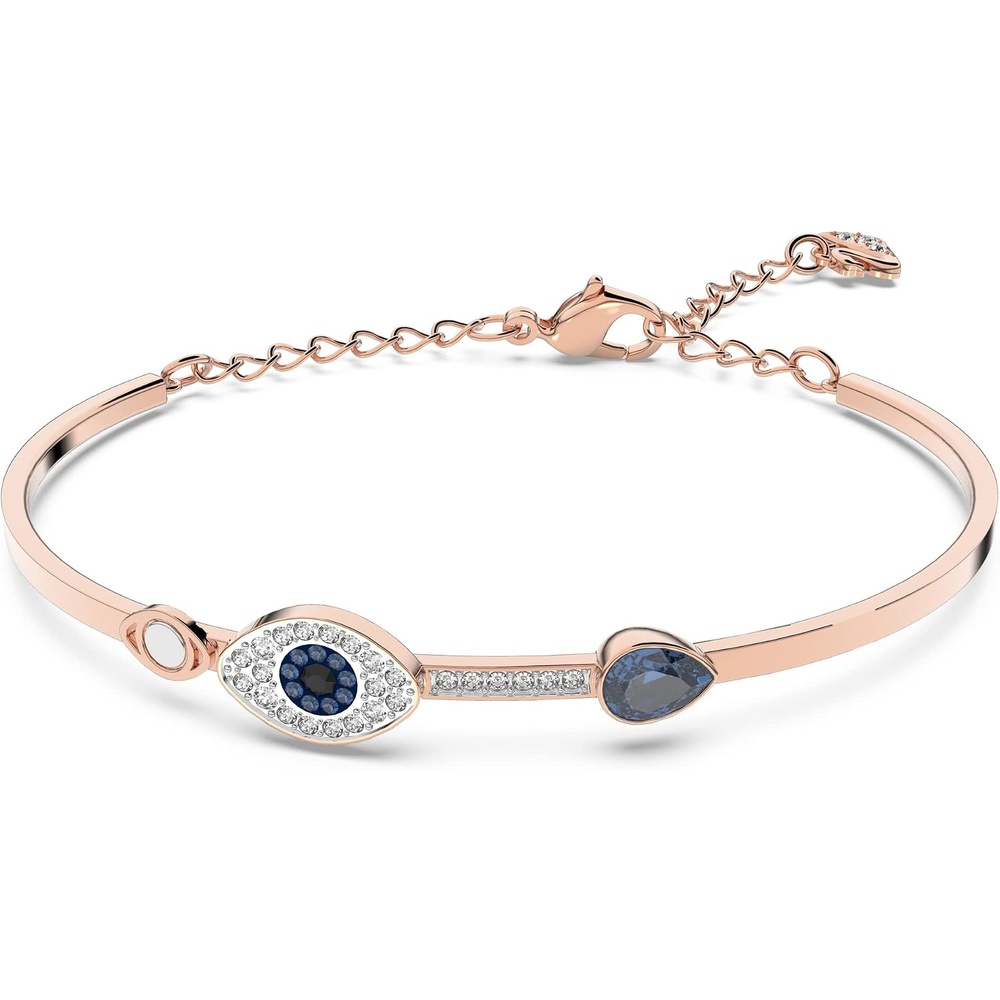 image:imageSwarovski Womens Symbolica Evil Eye Bangle Bracelet Blue Crystal Mixed Metal Finish Medium