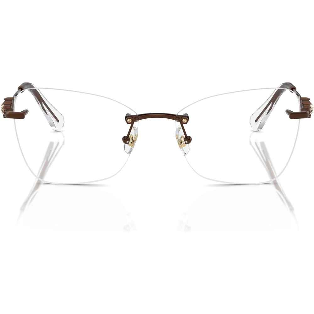 image:imageSwarovski womens Sk1014 Butterfly Prescription Eyewear FramesLight BrownDemo Lens