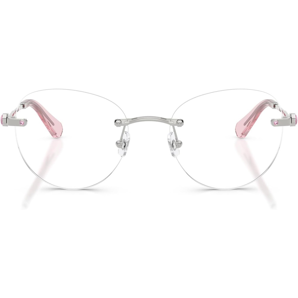image:imageSwarovski womens Sk1021 Round Prescription Eyewear FramesSilverDemo Lens