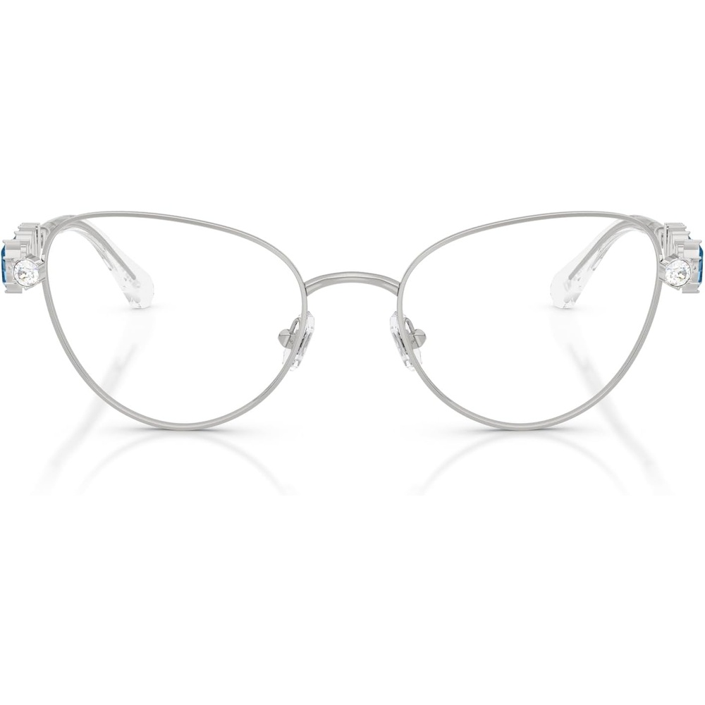 image:imageSwarovski womens Sk1024 Cat Eye Prescription Eyewear FramesSilverDemo Lens
