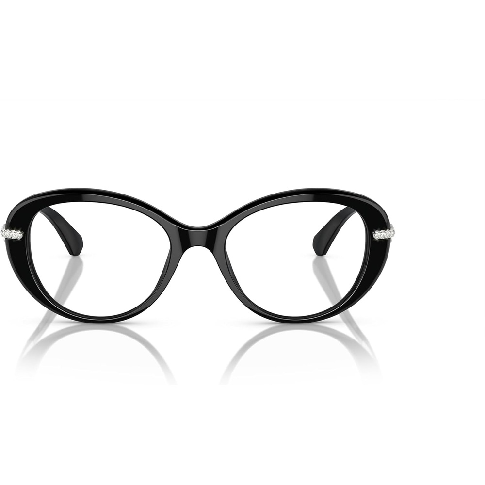 image:imageSwarovski womens Sk2001 Oval Prescription Eyewear FramesBlackSilverDemo Lens