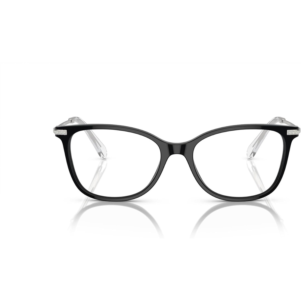 image:imageSwarovski womens Sk2010 Square Prescription Eyewear FramesBlackSilverDemo Lens