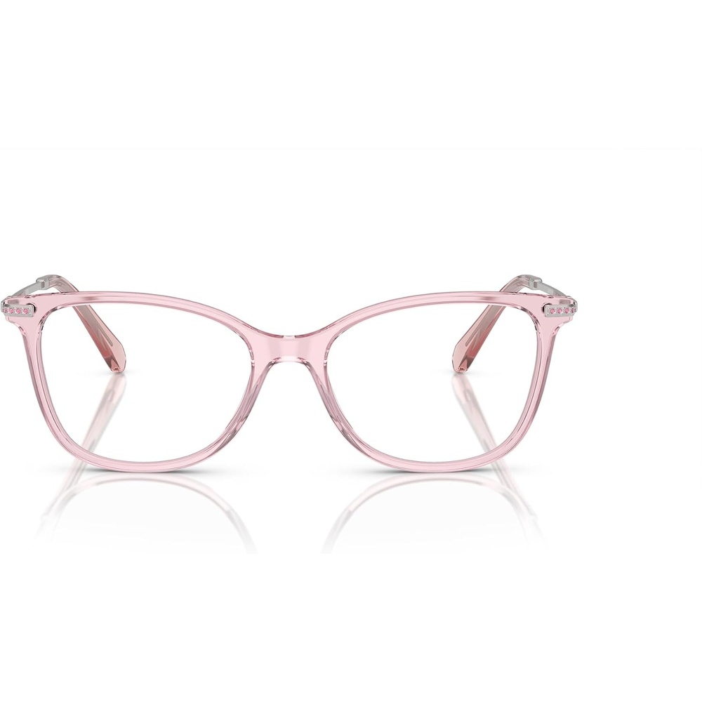 image:imageSwarovski womens Sk2010f Low Bridge Fit Square Prescription Eyewear FramesTransparent RoseDemo Lens