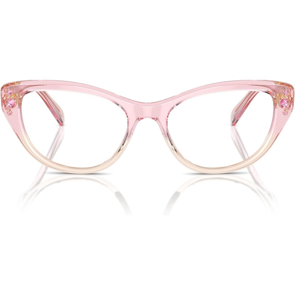 image:imageSwarovski womens Sk2023 Cat Eye Prescription Eyewear FramesPink Gradient ClearDemo Lens