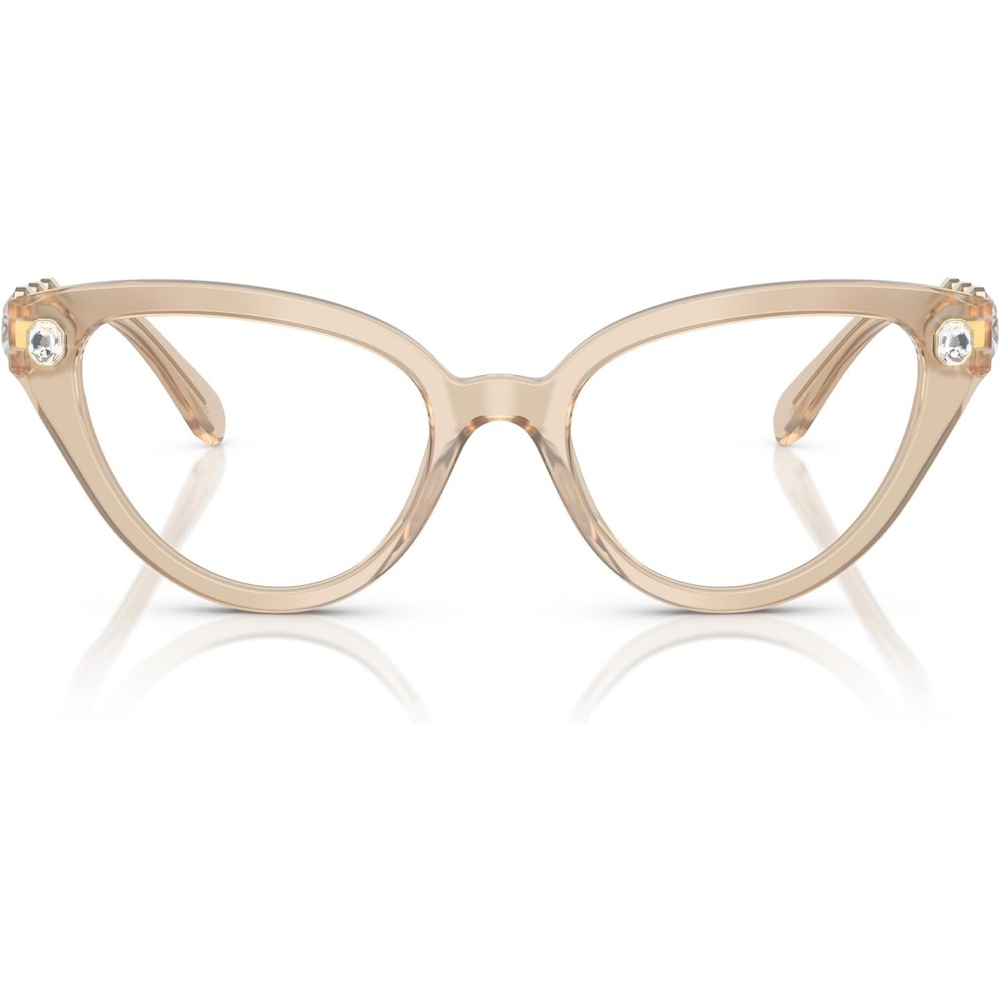 image:imageSwarovski womens Sk2028f Low Bridge Fit Cat Eye Prescription Eyewear FramesMilky BeigeDemo Lens