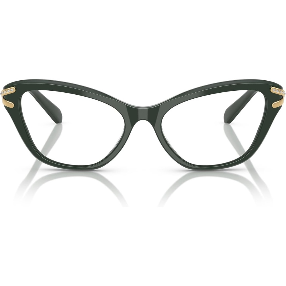 image:imageSwarovski womens Sk2031 Cat Eye Prescription Eyewear FramesDark GreenDemo Lens