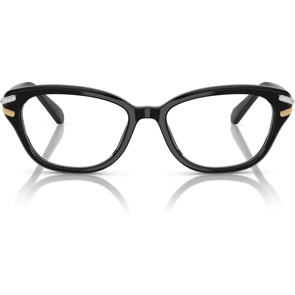 image:imageSwarovski womens Sk2032f Low Bridge Fit Square Prescription Eyewear FramesBlackDemo Lens