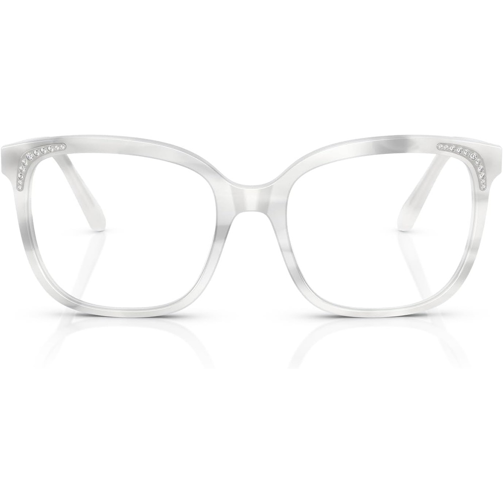 image:imageSwarovski womens Sk2033f Low Bridge Fit Butterfly Prescription Eyewear FramesStripe WhiteDemo Lens