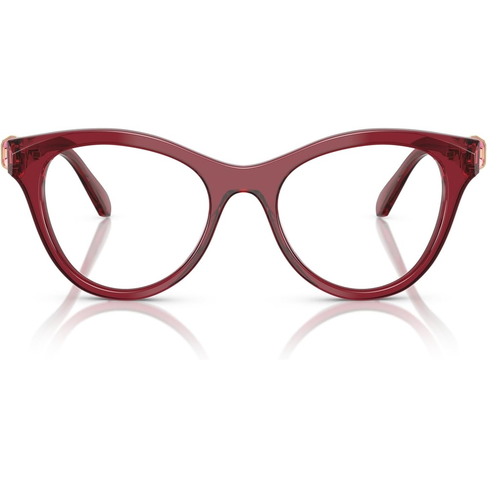 image:imageSwarovski womens Sk2036 Round Prescription Eyewear FramesTransparent BurgundyDemo Lens