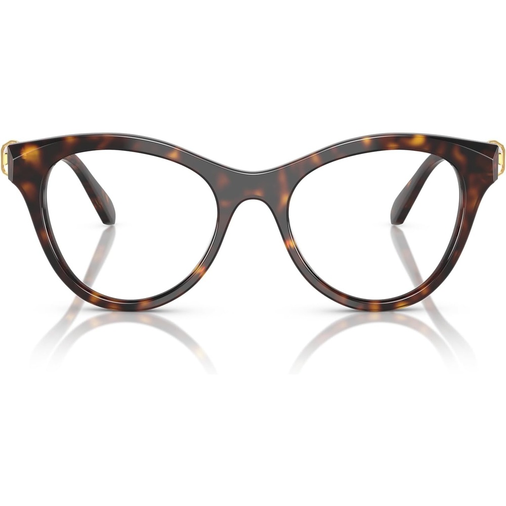 image:imageSwarovski womens Sk2036f Low Bridge Fit Round Prescription Eyewear FramesDark HavanaDemo Lens