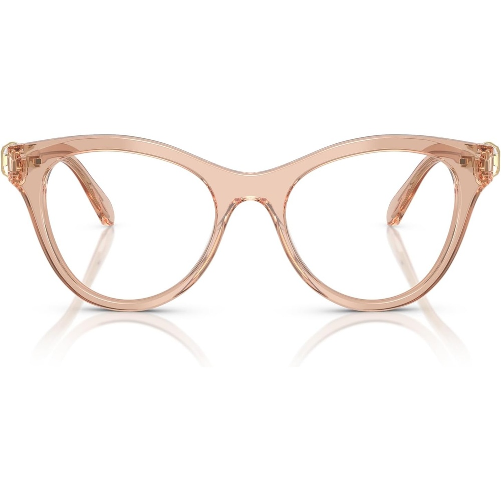 image:imageSwarovski womens Sk2036f Low Bridge Fit Round Prescription Eyewear FramesTransparent BeigeDemo Lens