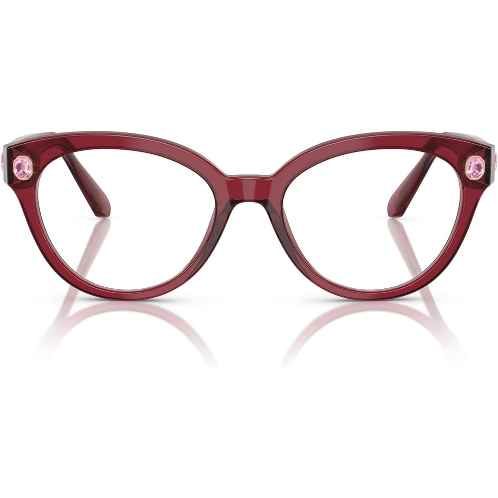 image:imageSwarovski womens Sk2037 Round Prescription Eyewear FramesTransparent BurgundyDemo Lens