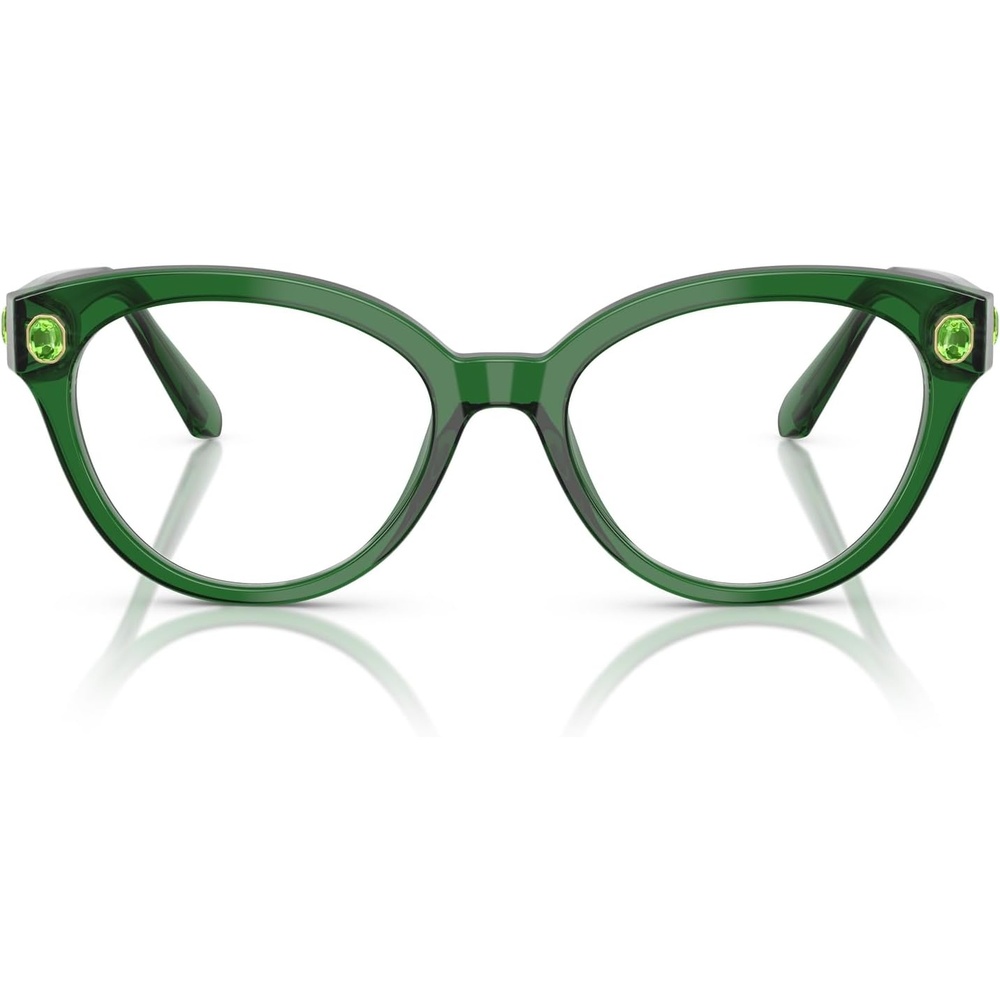 image:imageSwarovski womens Sk2037 Round Prescription Eyewear FramesTransparent GreenDemo Lens
