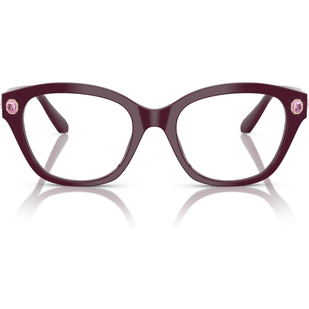 image:imageSwarovski womens Sk2038f Low Bridge Fit Square Prescription Eyewear FramesBurgundyDemo Lens