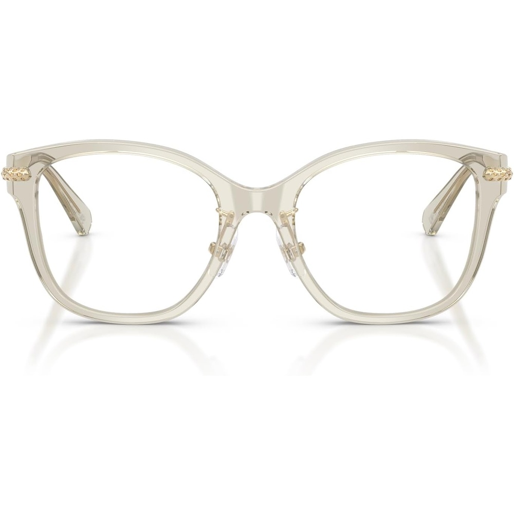 image:imageSwarovski womens Sk2044f Low Bridge Fit Square Prescription Eyewear FramesTransparent BeigeDemo Lens