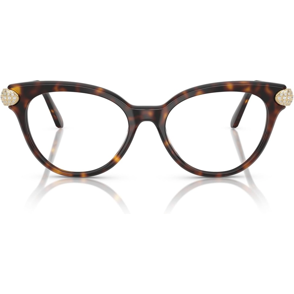 image:imageSwarovski womens Sk2046f Low Bridge Fit Round Prescription Eyewear FramesHavanaDemo Lens