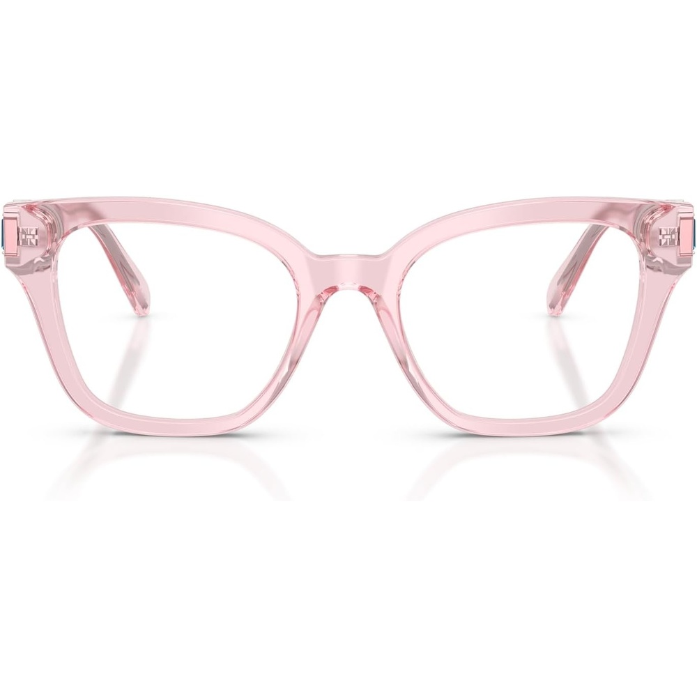 image:imageSwarovski womens Sk2048f Low Bridge Fit Square Prescription Eyewear FramesTransparent PinkDemo Lens