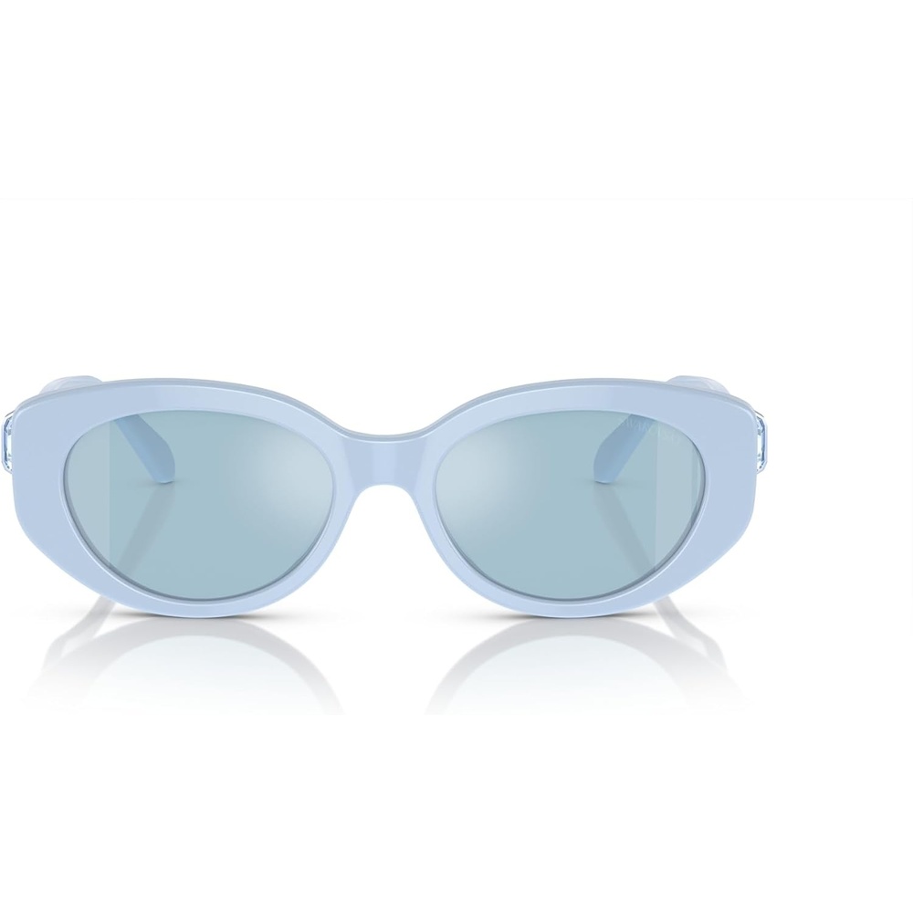 image:imageSwarovski womens Sk6002 Oval SunglassesLight BlueLight Blue Mirrored Silver