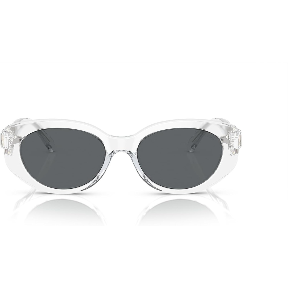 image:imageSwarovski womens Sk6002 Oval SunglassesTransparent Light BlueLight Blue Mirrored Silver