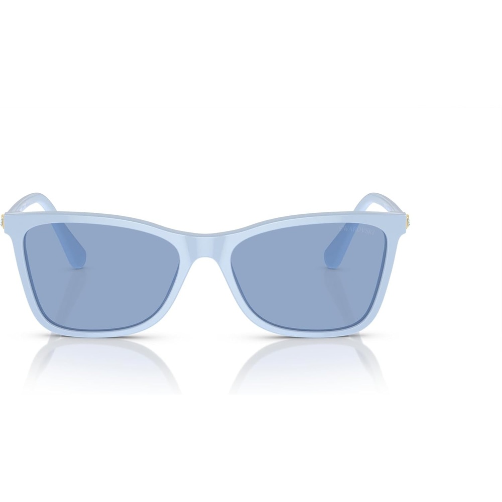 image:imageSwarovski womens Sk6004 Rectangular SunglassesClear BlueLight Blue Mirrored Silver
