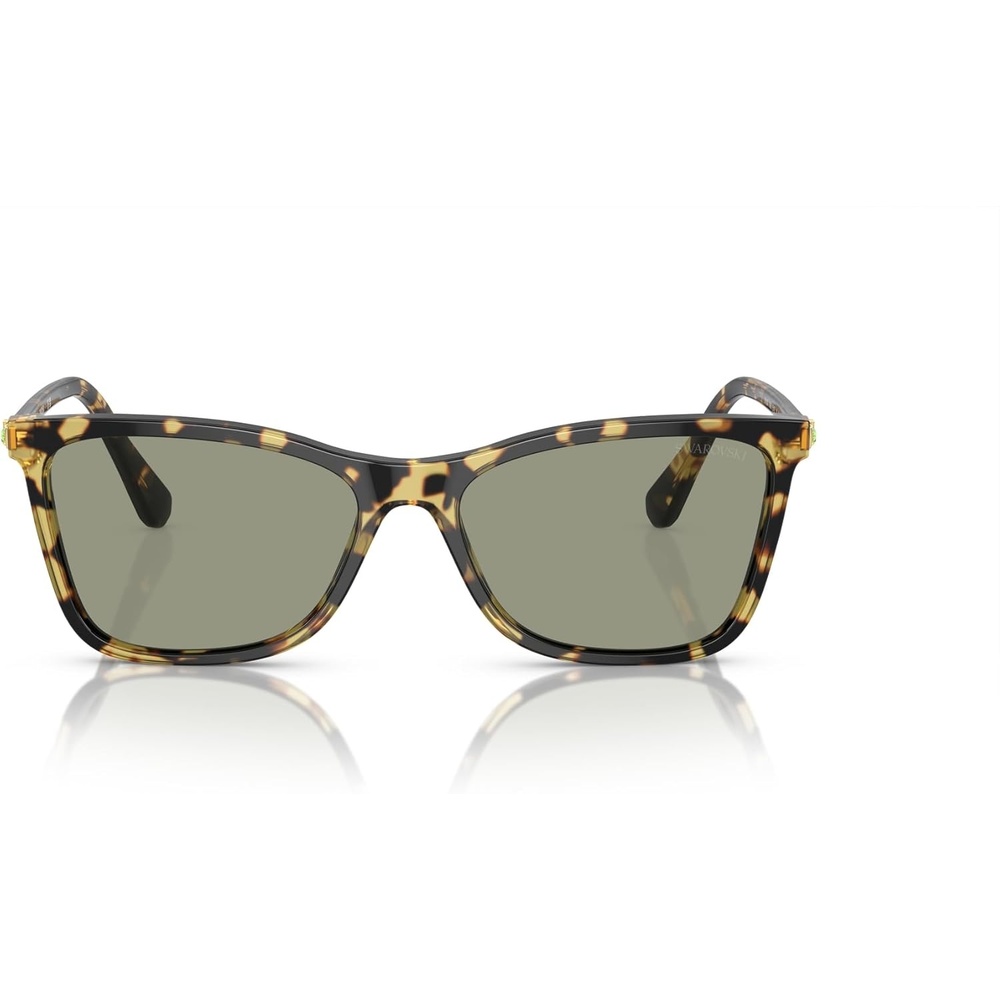 image:imageSwarovski womens Sk6004 Rectangular SunglassesHavanaDark Green