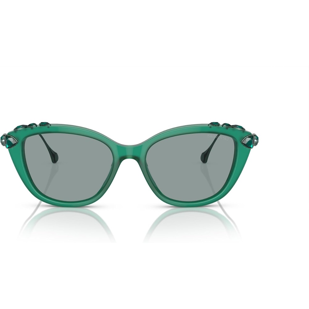 image:imageSwarovski womens Sk6010 Cat Eye SunglassesOpal GreenDark Grey