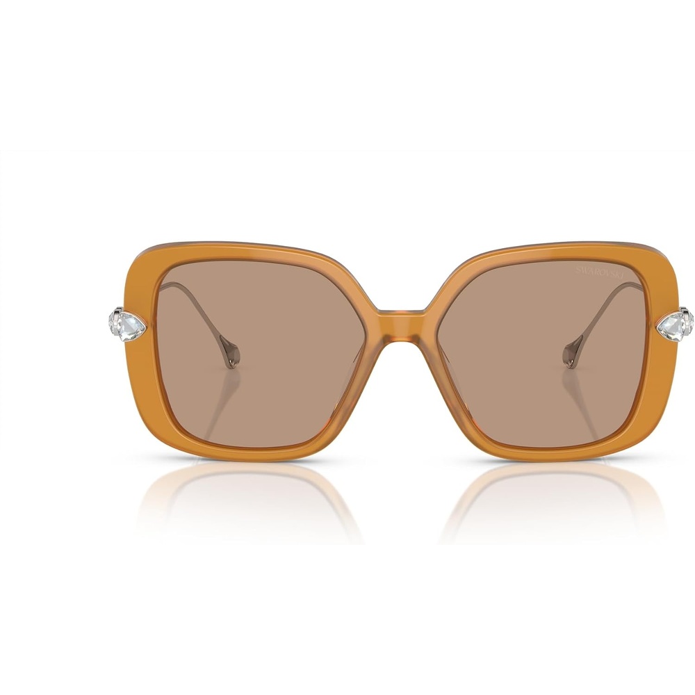image:imageSwarovski womens Sk6011 Square SunglassesTransparent Amber BrownLight Brown