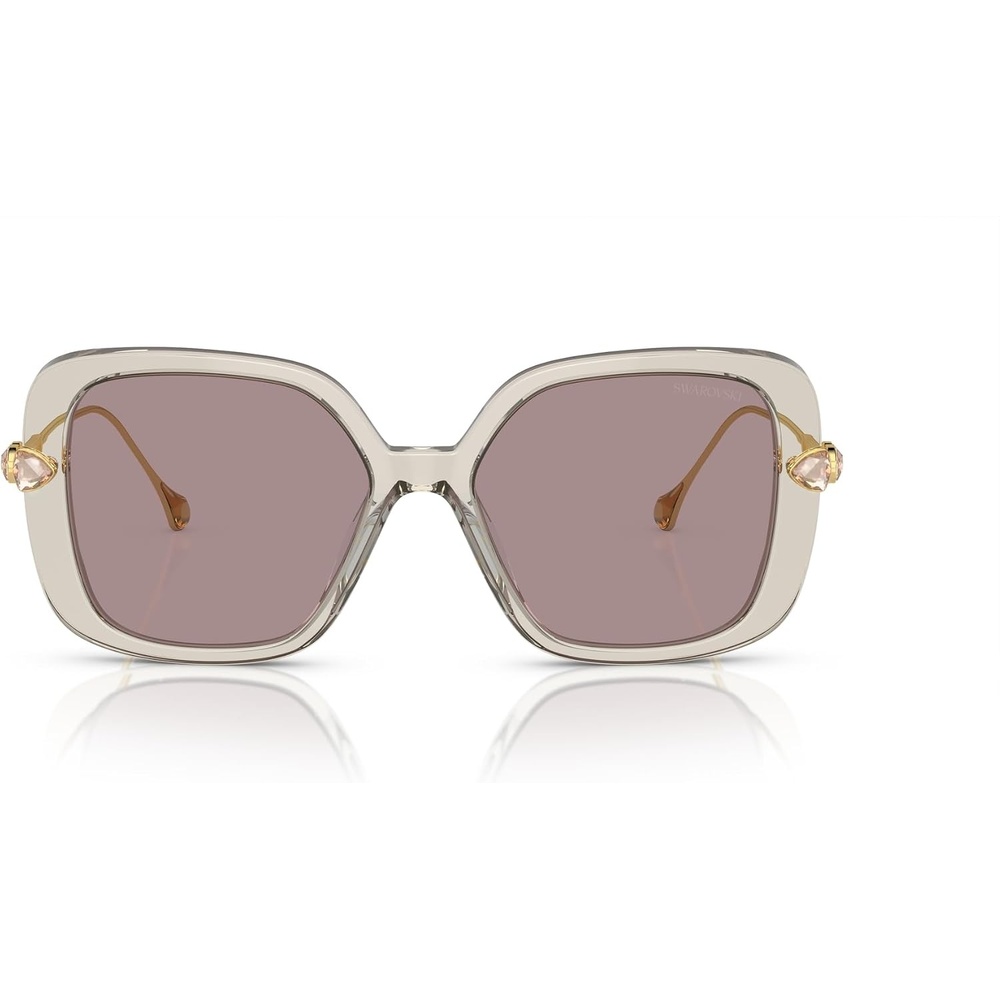 image:imageSwarovski womens Sk6011 Square SunglassesTransparent Light BrownViolet
