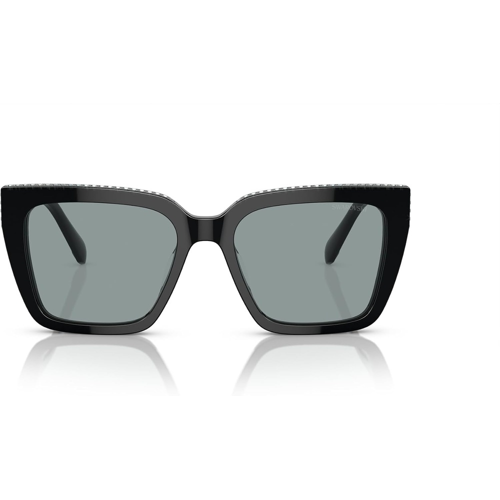 image:imageSwarovski womens Sk6013 Square SunglassesBlackDark Grey
