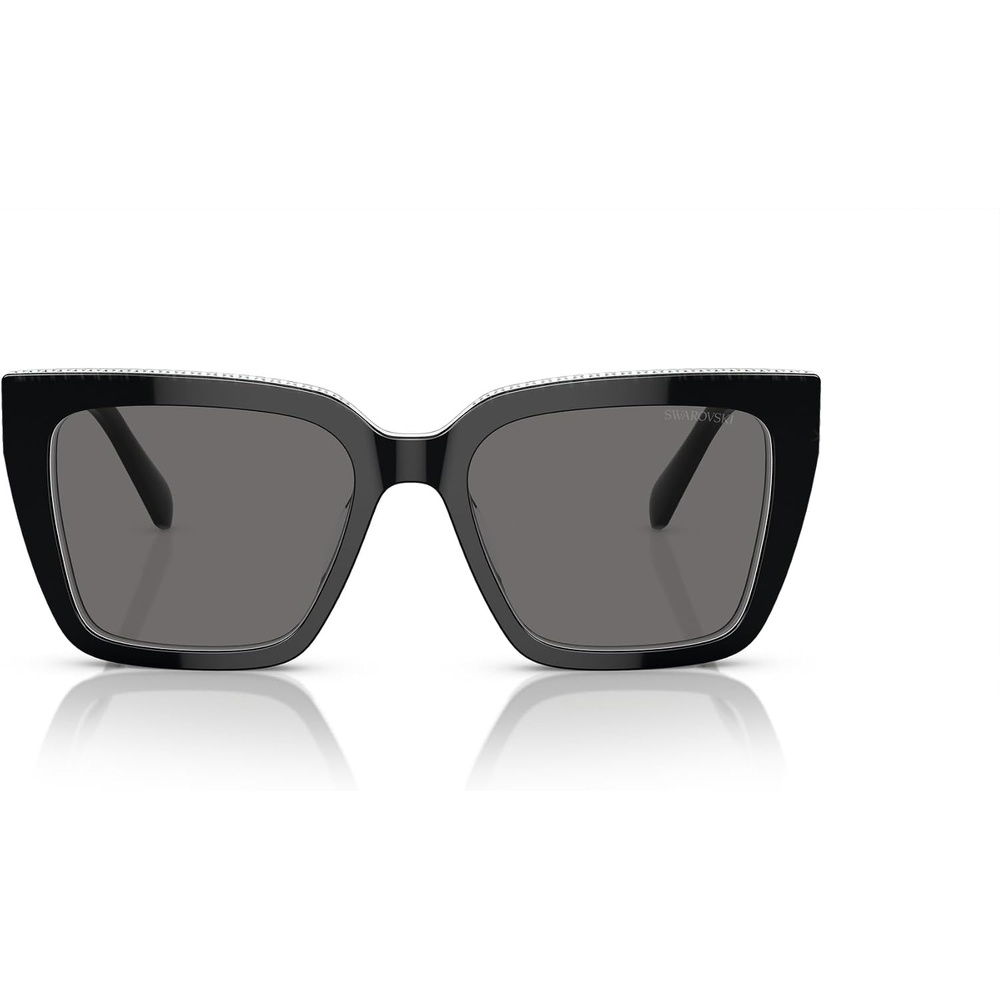 image:imageSwarovski womens Sk6013 Square SunglassesBlackDark Grey Polarized