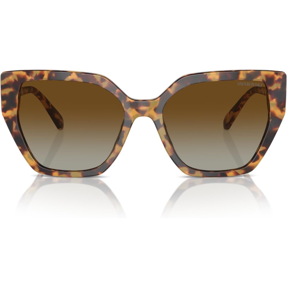 image:imageSwarovski womens Sk6016 Cat Eye SunglassesMedium HavanaPolarized Brown Gradient