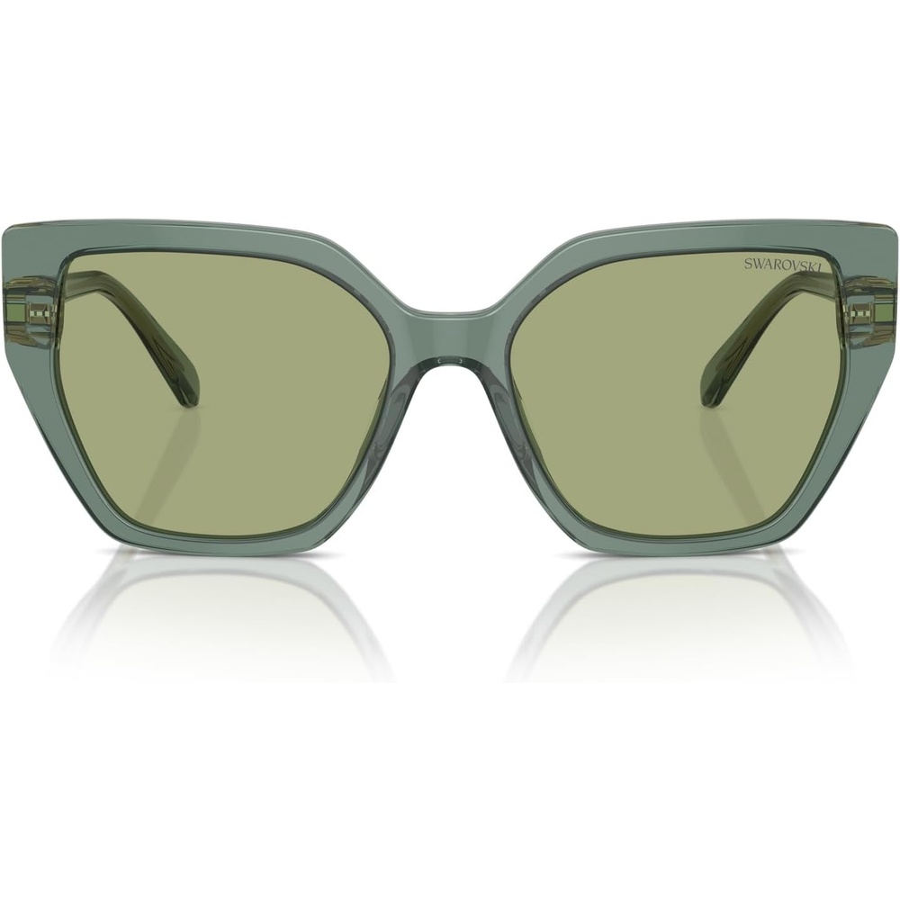 image:imageSwarovski womens Sk6016 Cat Eye SunglassesTransparent GreenDark Green