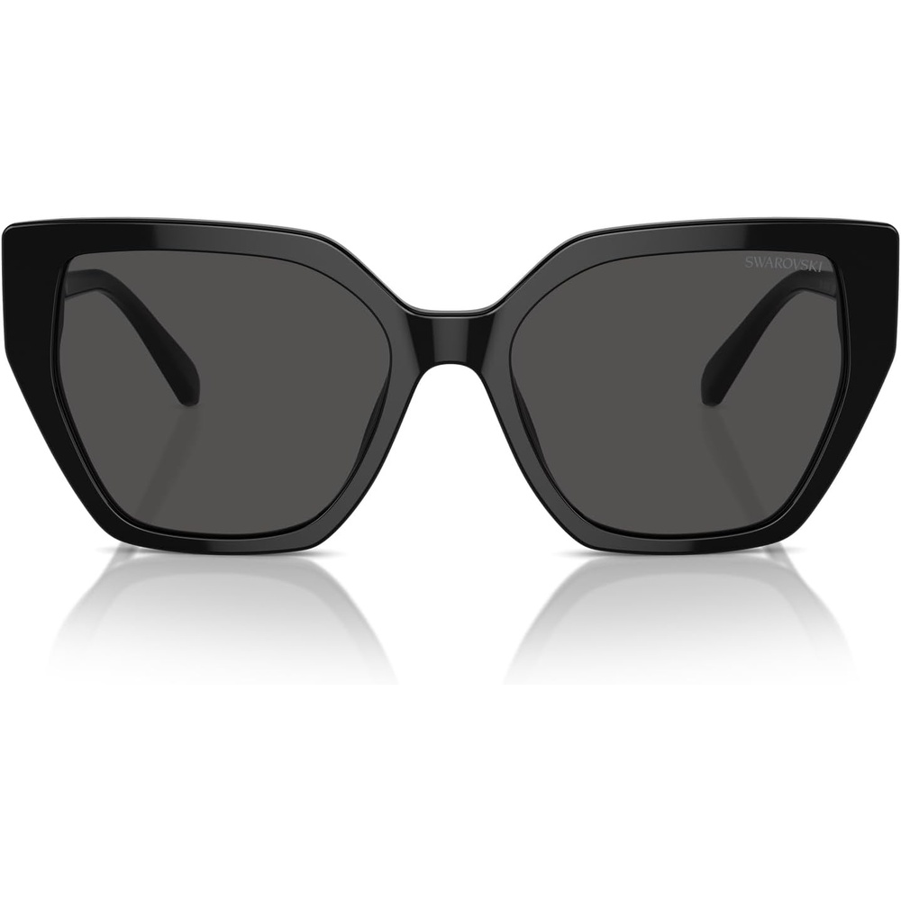 image:imageSwarovski womens Sk6016f Low Bridge Fit Rectangular SunglassesBlackDark Grey