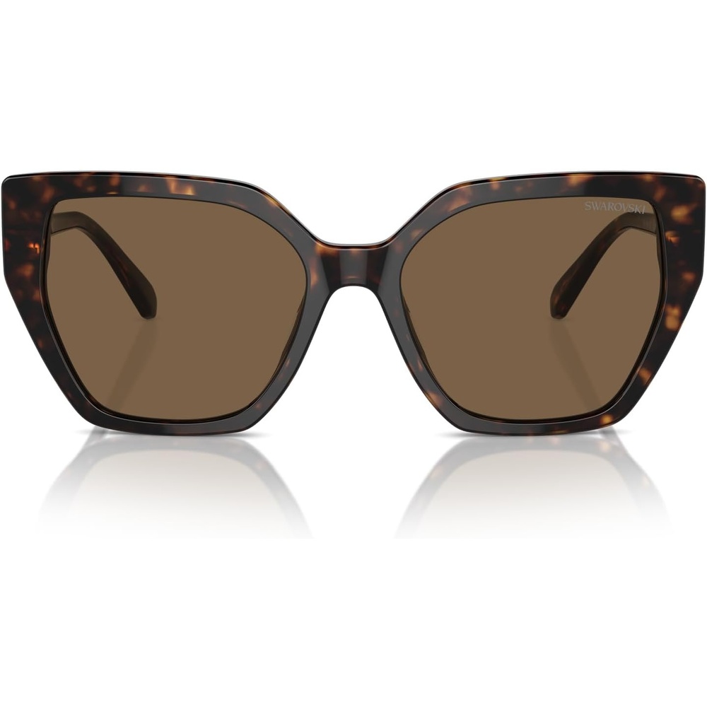 image:imageSwarovski womens Sk6016f Low Bridge Fit Rectangular SunglassesDark HavanaDark Brown