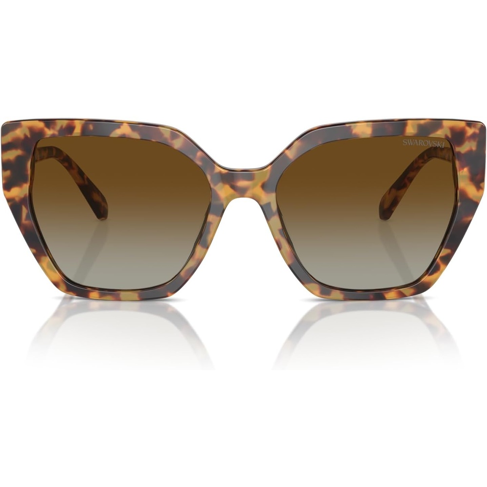 image:imageSwarovski womens Sk6016f Low Bridge Fit Rectangular SunglassesGunmetalGrey Mirrored Black