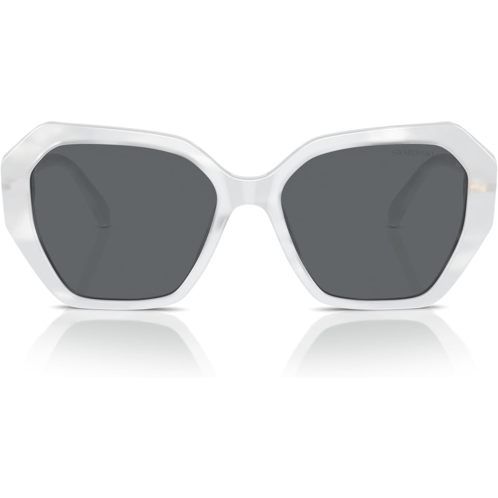 image:imageSwarovski womens Sk6017f Low Bridge Fit Cat Eye SunglassesSilverDark Grey