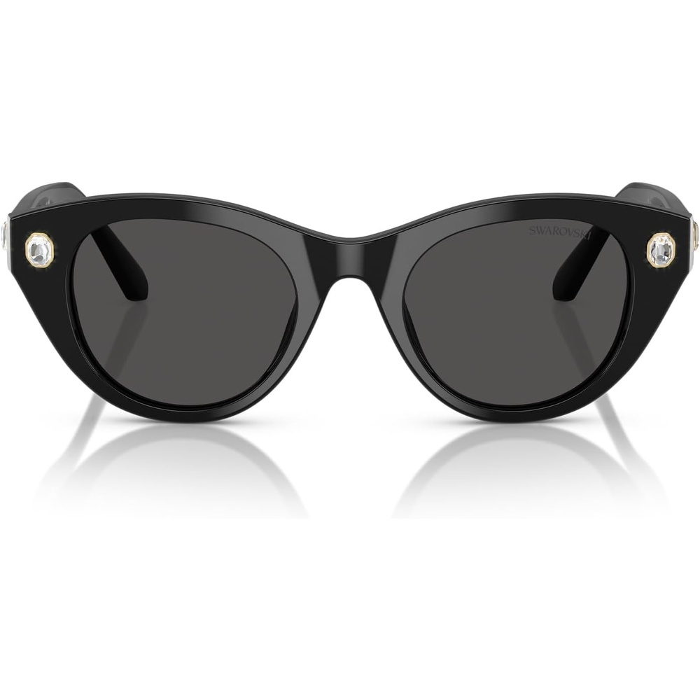 image:imageSwarovski womens Sk6025 Round SunglassesBlackDark Grey