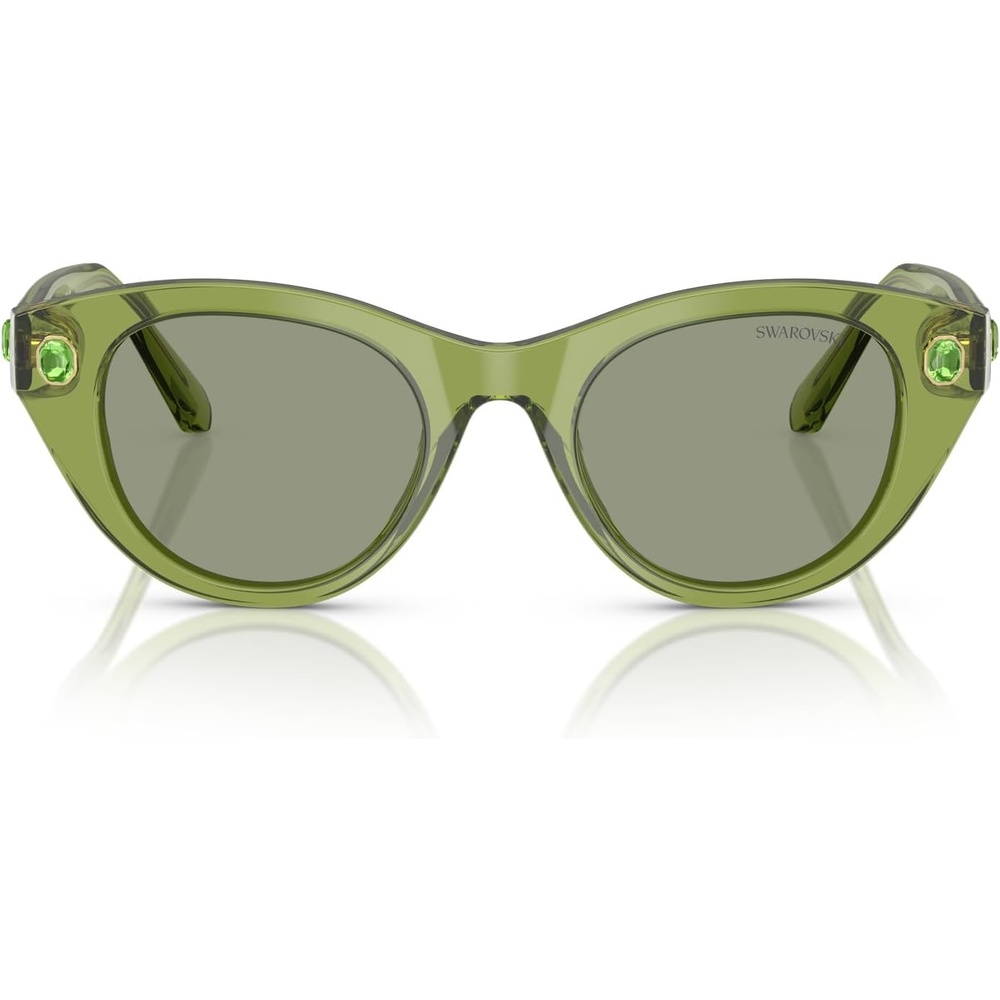image:imageSwarovski womens Sk6025 Round SunglassesTransparent GreenGreen