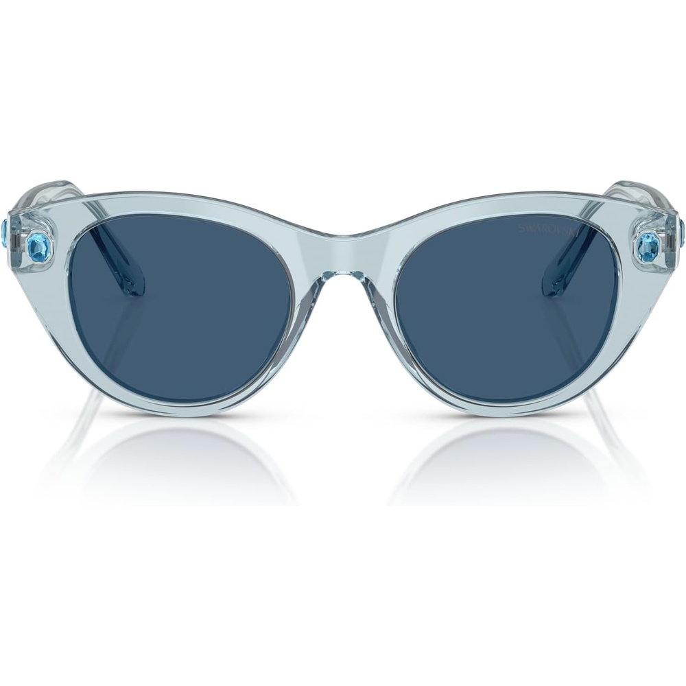 image:imageSwarovski womens Sk6025 Round SunglassesTransparent Light BlueDark Blue