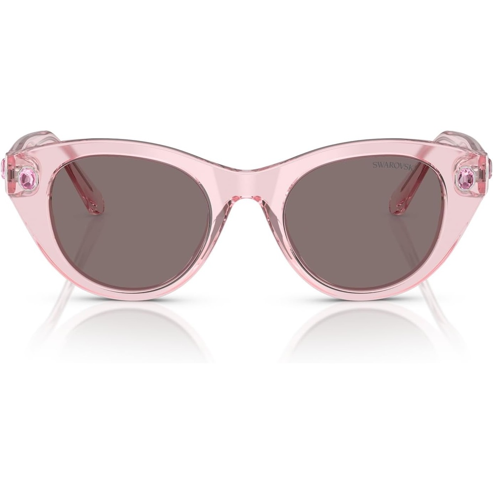 image:imageSwarovski womens Sk6025 Round SunglassesTransparent PinkLight Purple Brown