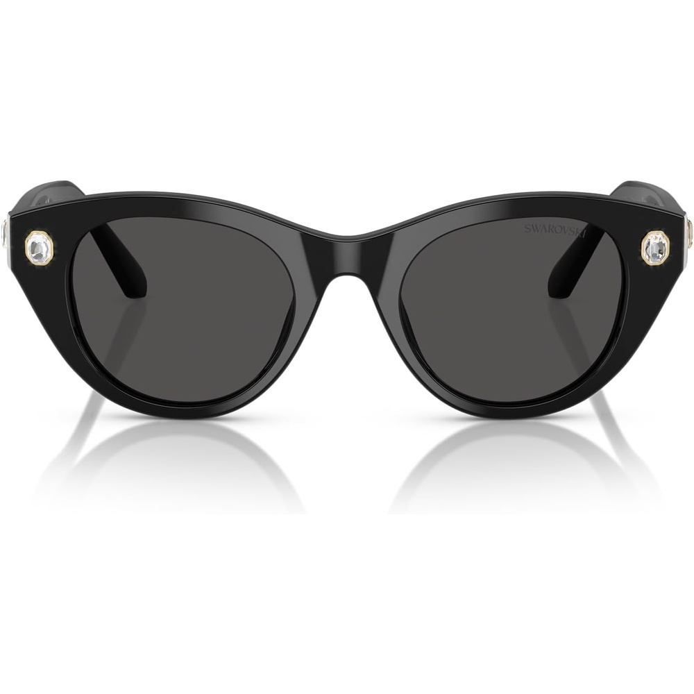 image:imageSwarovski womens Sk6025f Low Bridge Fit Round SunglassesBlackDark Grey