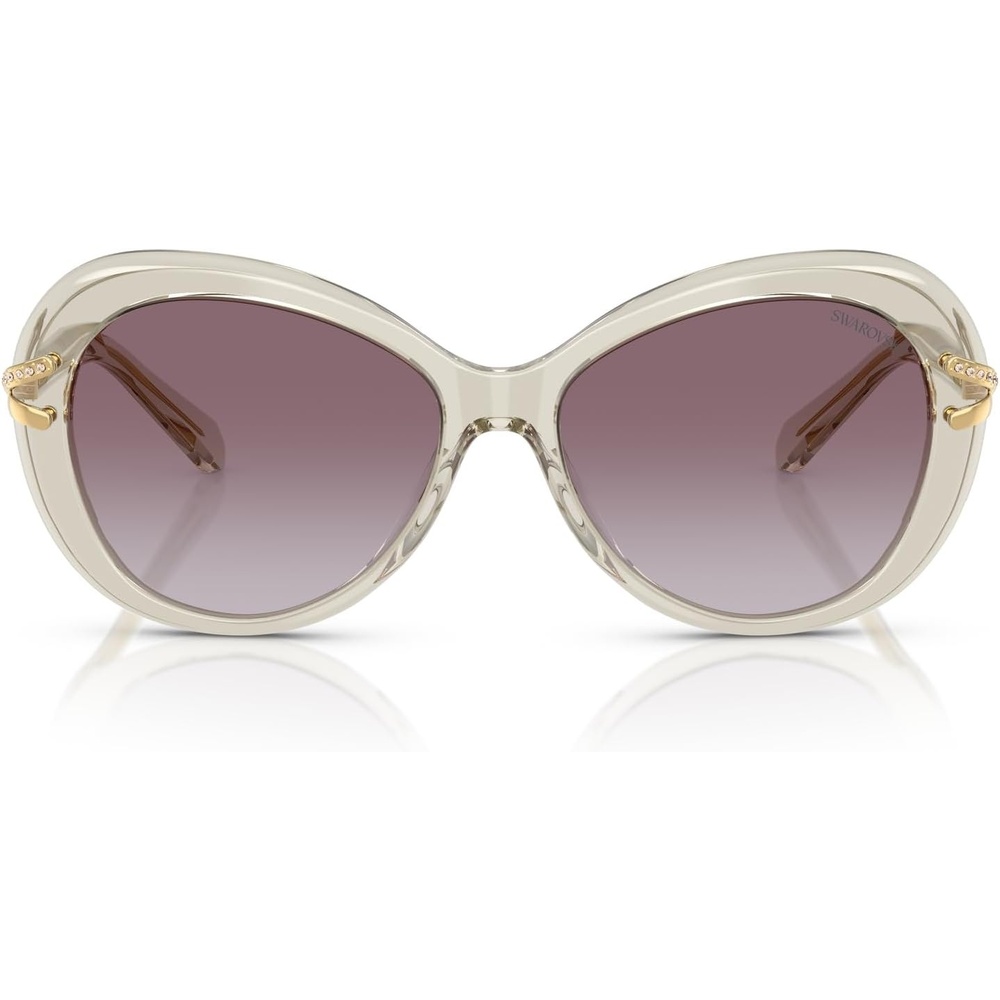 image:imageSwarovski womens Sk6026f Low Bridge Fit Butterfly SunglassesTransparent BeigeViolet Gradient