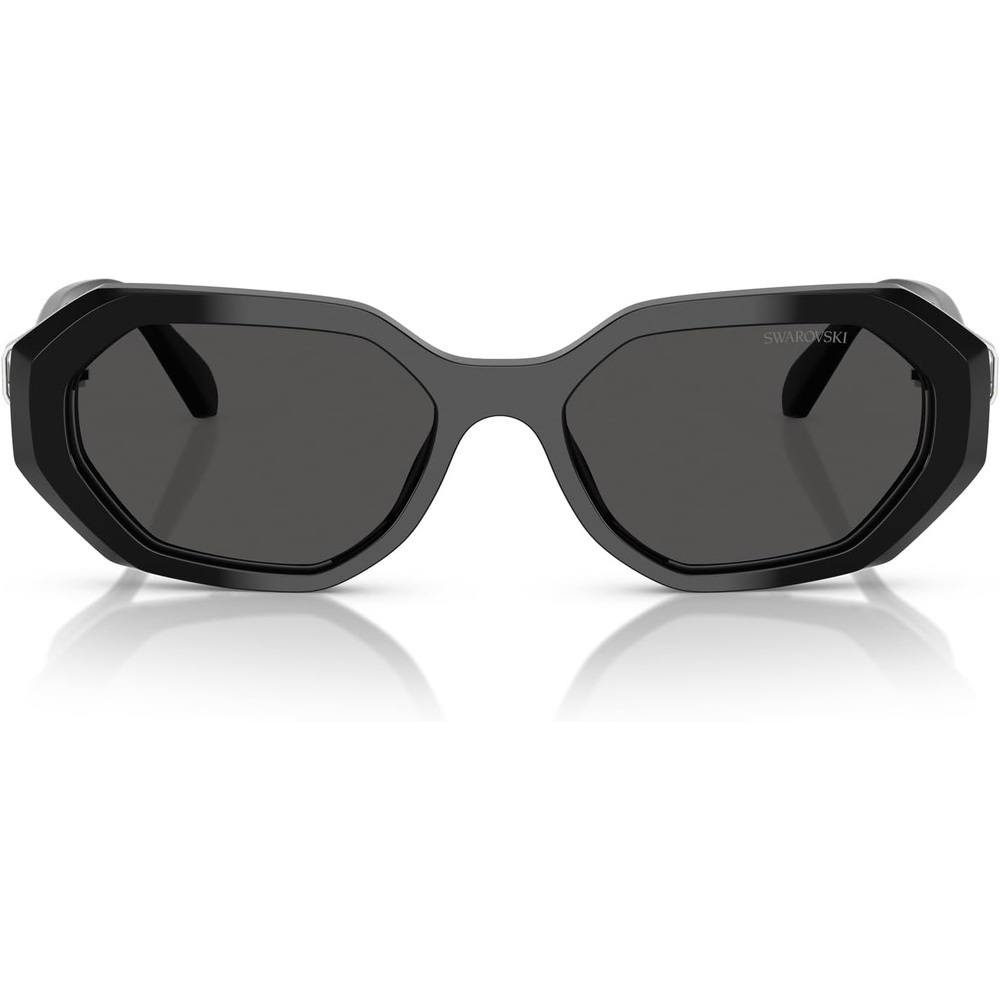 image:imageSwarovski womens Sk6028 Hexagonal SunglassesBlackDark Grey