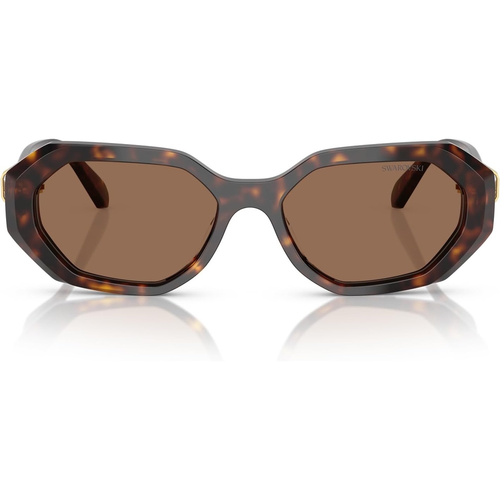 image:imageSwarovski womens Sk6028 Hexagonal SunglassesDark HavanaDark Brown