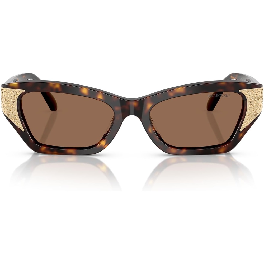 image:imageSwarovski womens Sk6029 Cat Eye SunglassesDark HavanaDark Brown