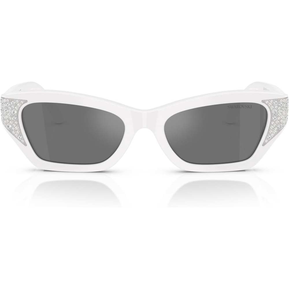 image:imageSwarovski womens Sk6029 Cat Eye SunglassesMilky PinkGrey Mirrored Black