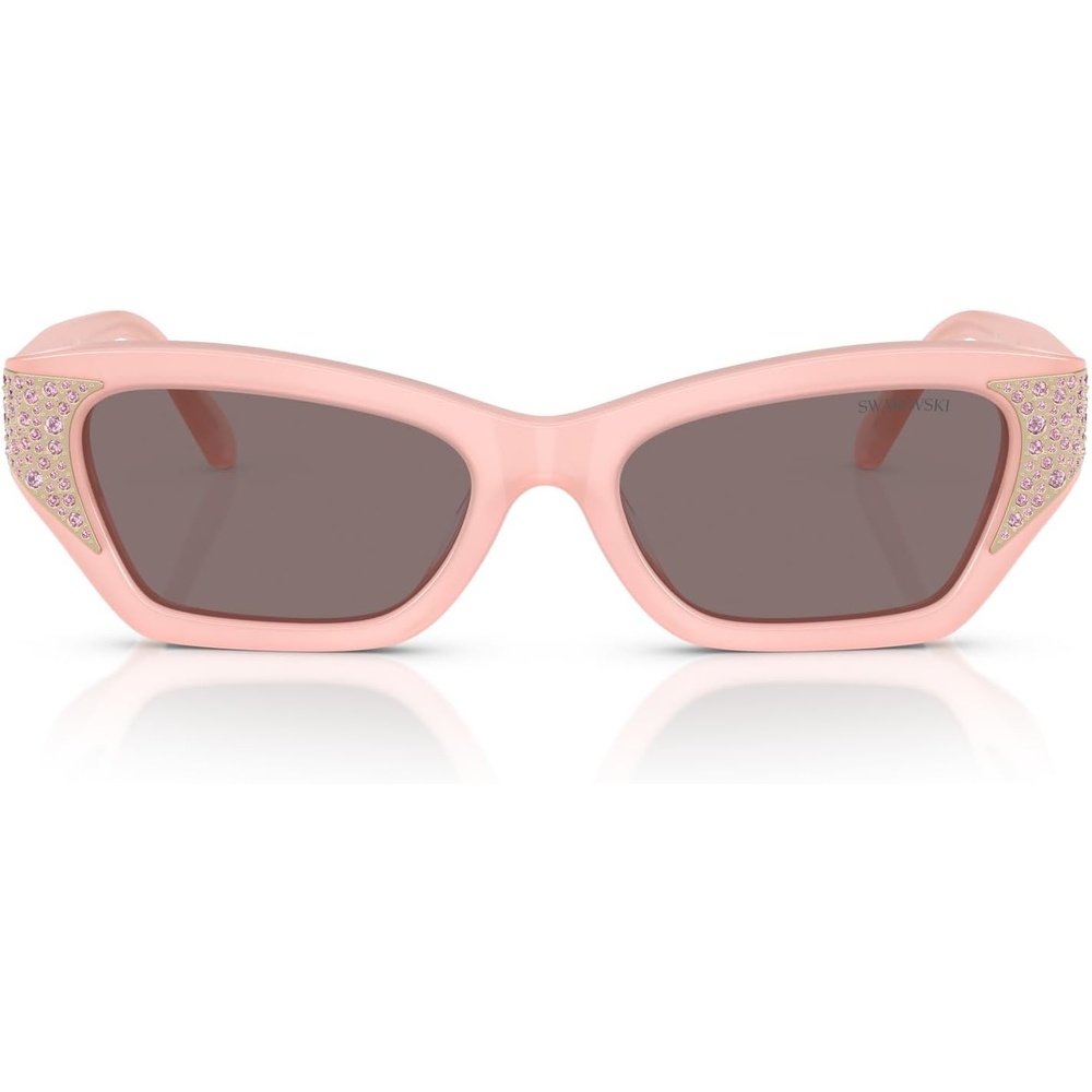 image:imageSwarovski womens Sk6029 Cat Eye SunglassesSolid WhiteLight Purple Brown