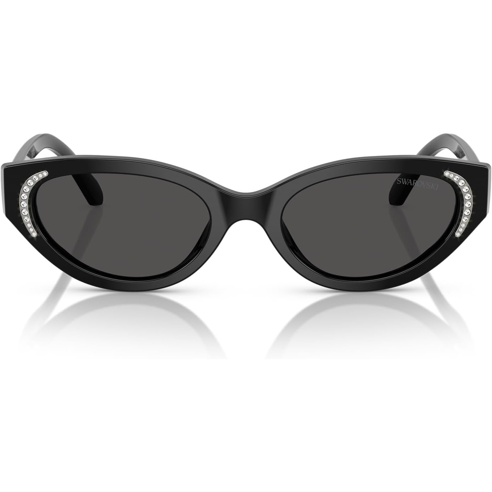 image:imageSwarovski womens Sk6030f Low Bridge Fit Round SunglassesBlackDark Grey