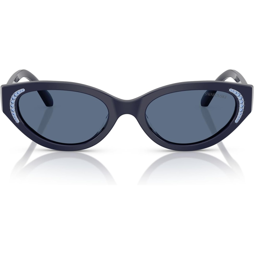 image:imageSwarovski womens Sk6030f Low Bridge Fit Round SunglassesBlueDark Blue
