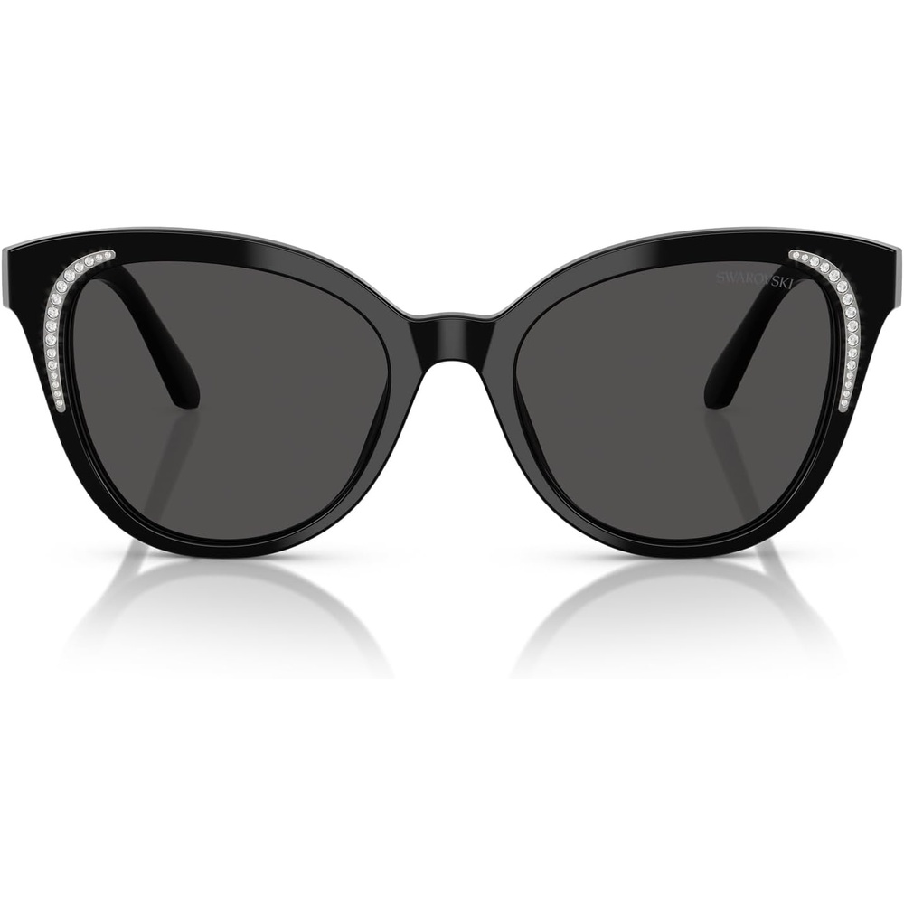 image:imageSwarovski womens Sk6031f Low Bridge Fit Butterfly SunglassesBlackDark Grey